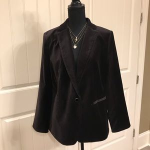NWT Ann Taylor Black Velvet Blazer sz 16P
